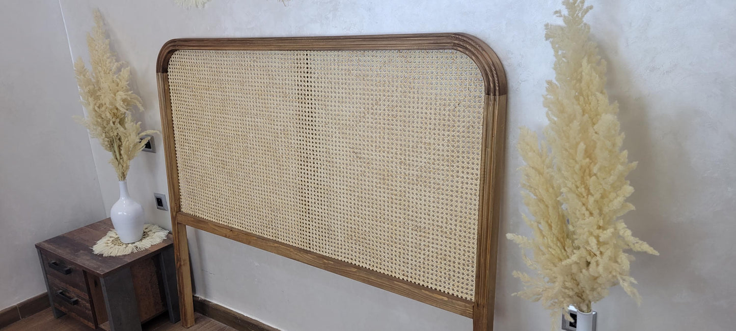 Rattan Headboard — back view of rattan cane construction