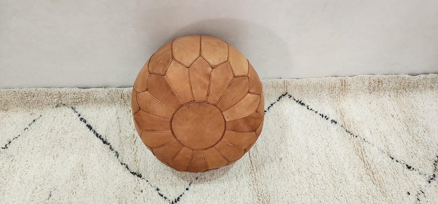 Moroccan Floor Pouf — three-quarter angle