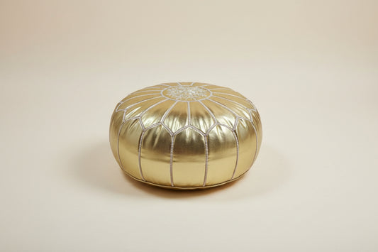 Knit Pouf Ottoman — detail of woven craftsmanship