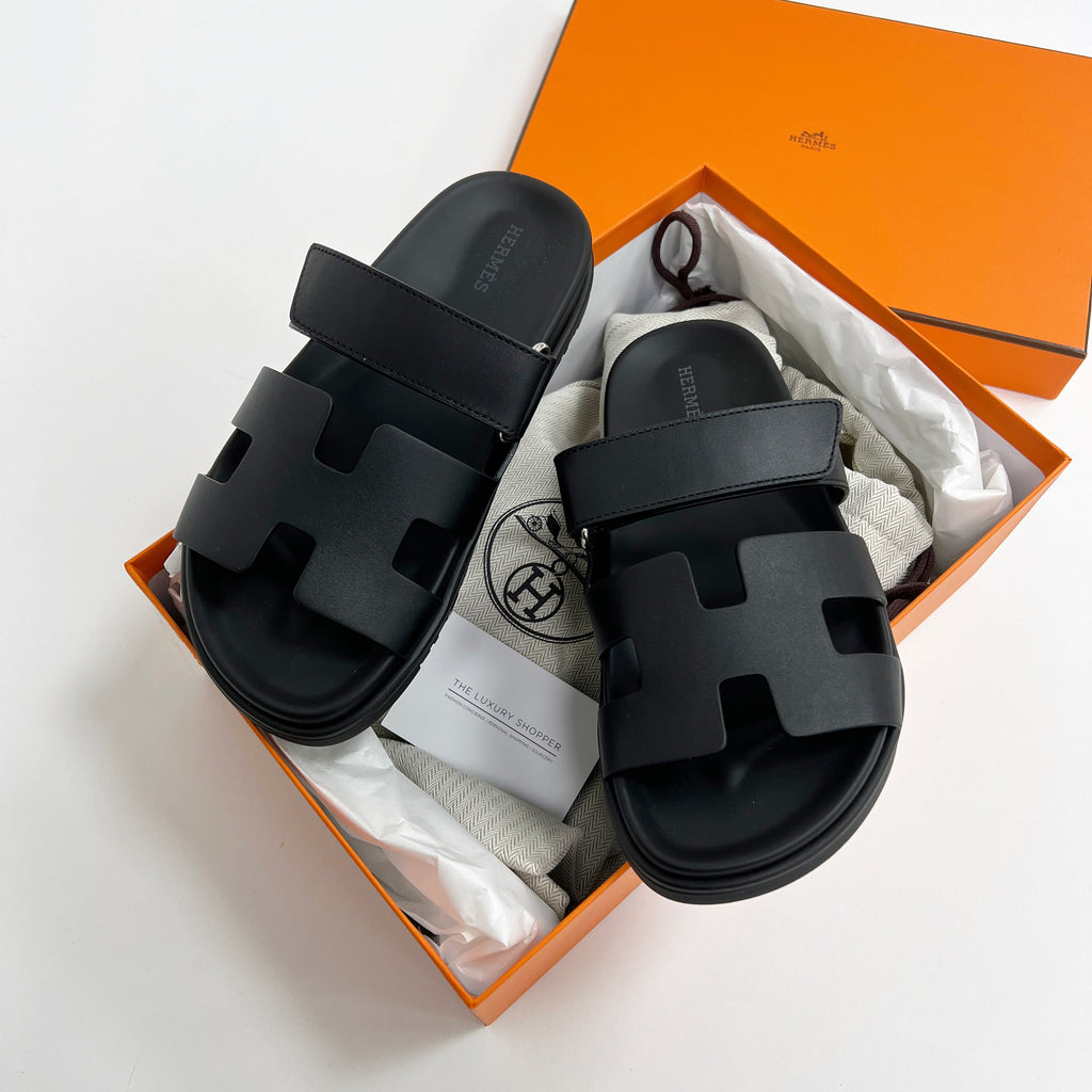 Hermès Chypre Sandals (Black)