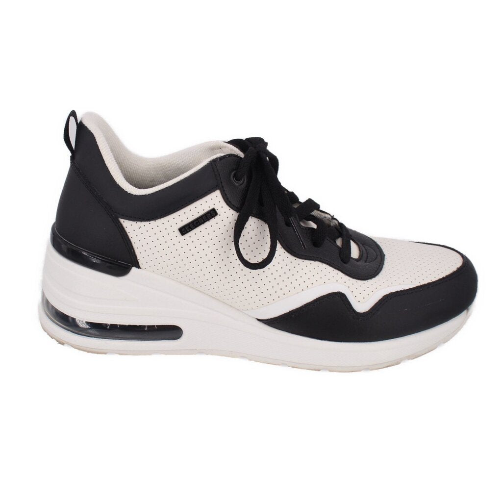 SKECHERS PLATFORM SNEAKERS BLACK/WHITE 9.5 US