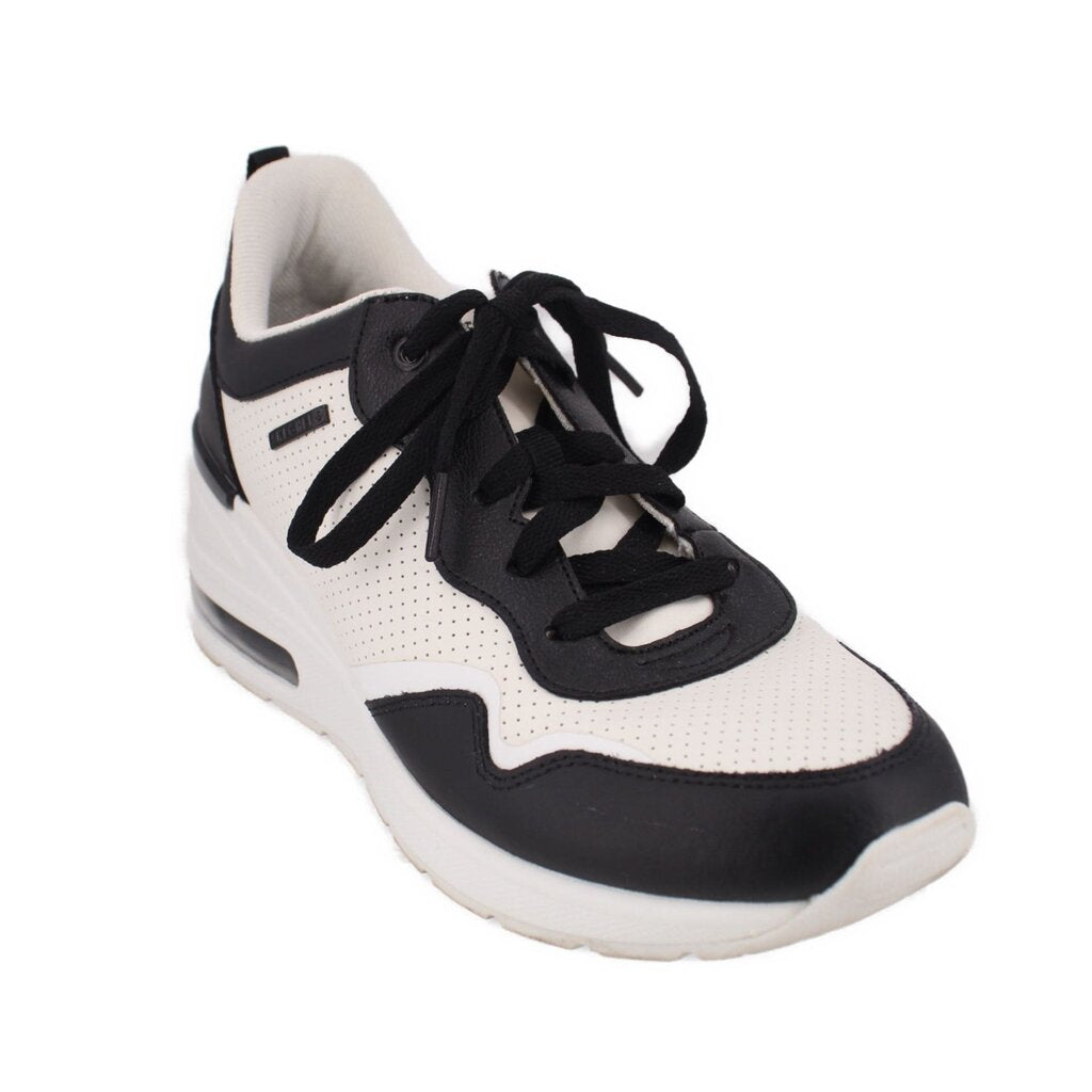 SKECHERS PLATFORM SNEAKERS BLACK/WHITE 9.5 US