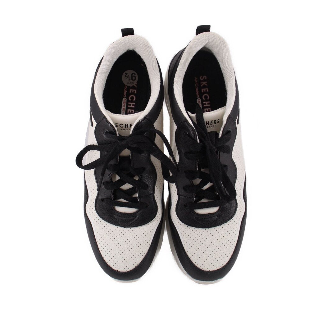 SKECHERS PLATFORM SNEAKERS BLACK/WHITE 9.5 US