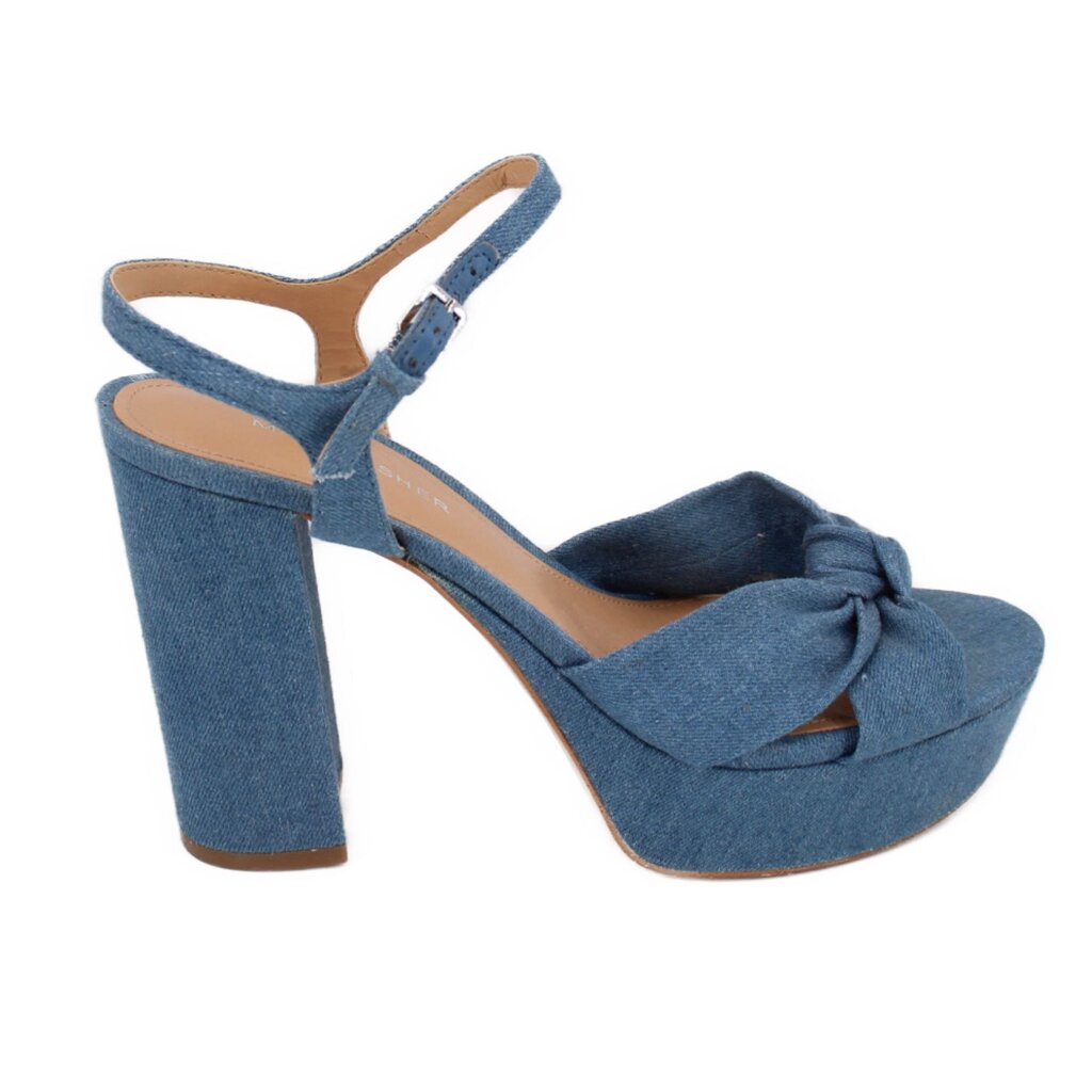 MARC FISHER DENIM PLATFORM SANDALS BLUE 8 US