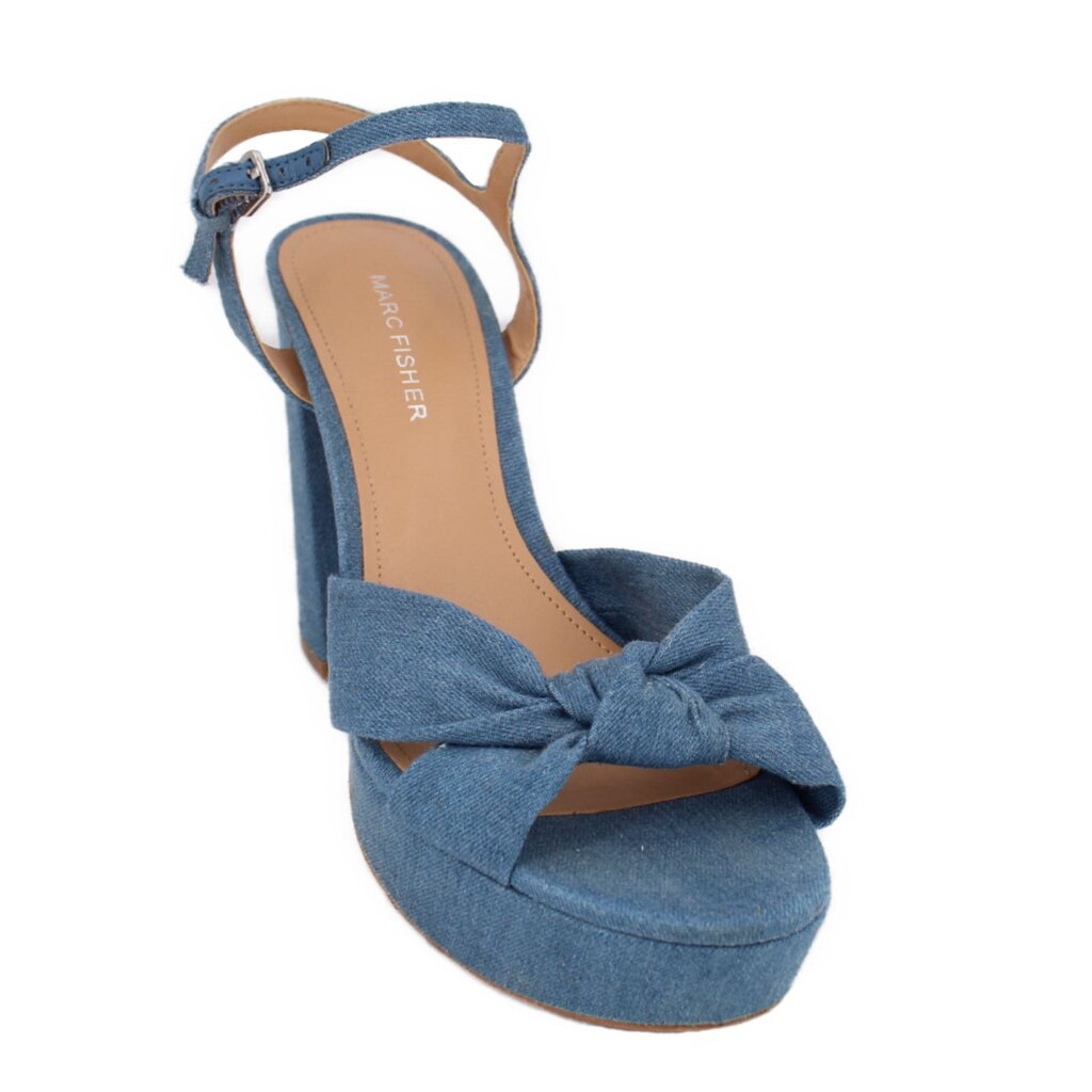MARC FISHER DENIM PLATFORM SANDALS BLUE 8 US