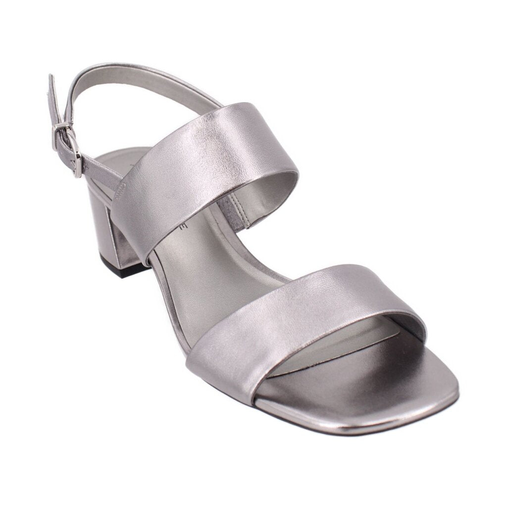 ALEX MARIE METALLIC LEATHER SANDALS PEWTER 8.5 US