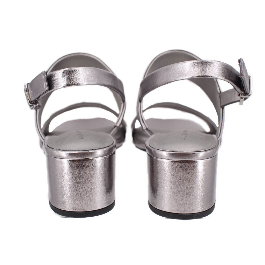 ALEX MARIE METALLIC LEATHER SANDALS PEWTER 8.5 US