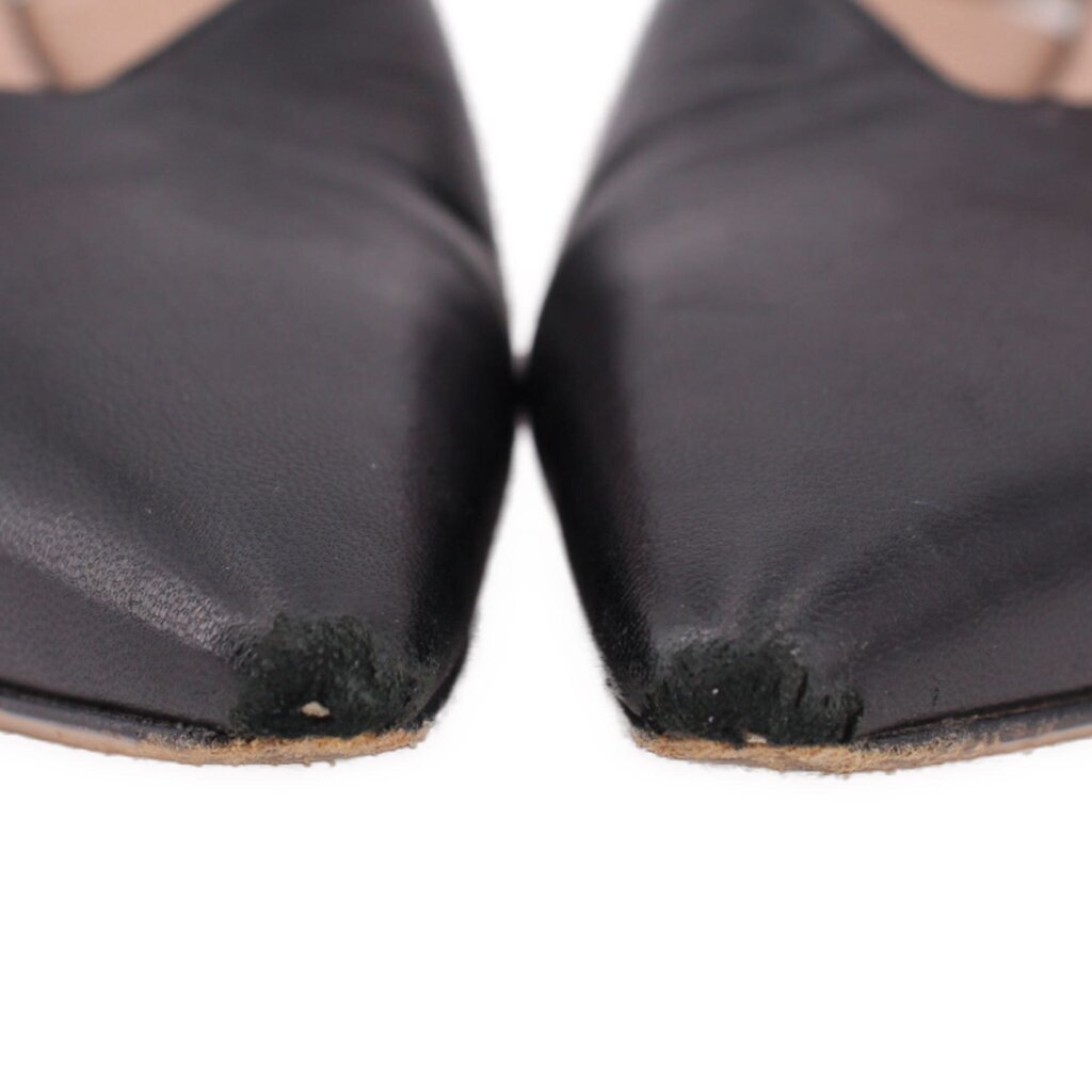 GUCCI SYLVIE POINTED TOE MULE HEELS BLACK 40 EU | 9.5 US