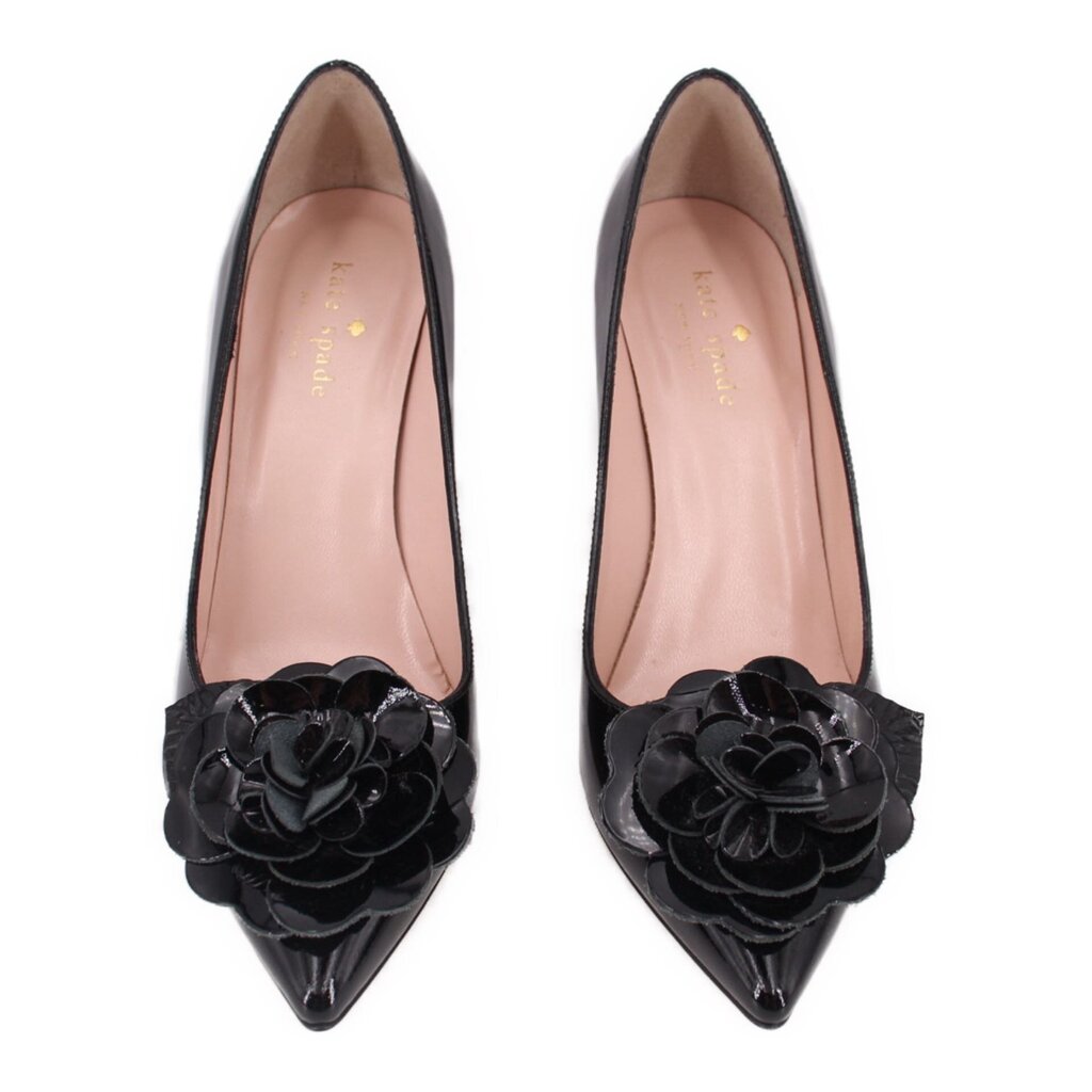 KATE SPADE PATENT HEELS BLACK 6.5 US