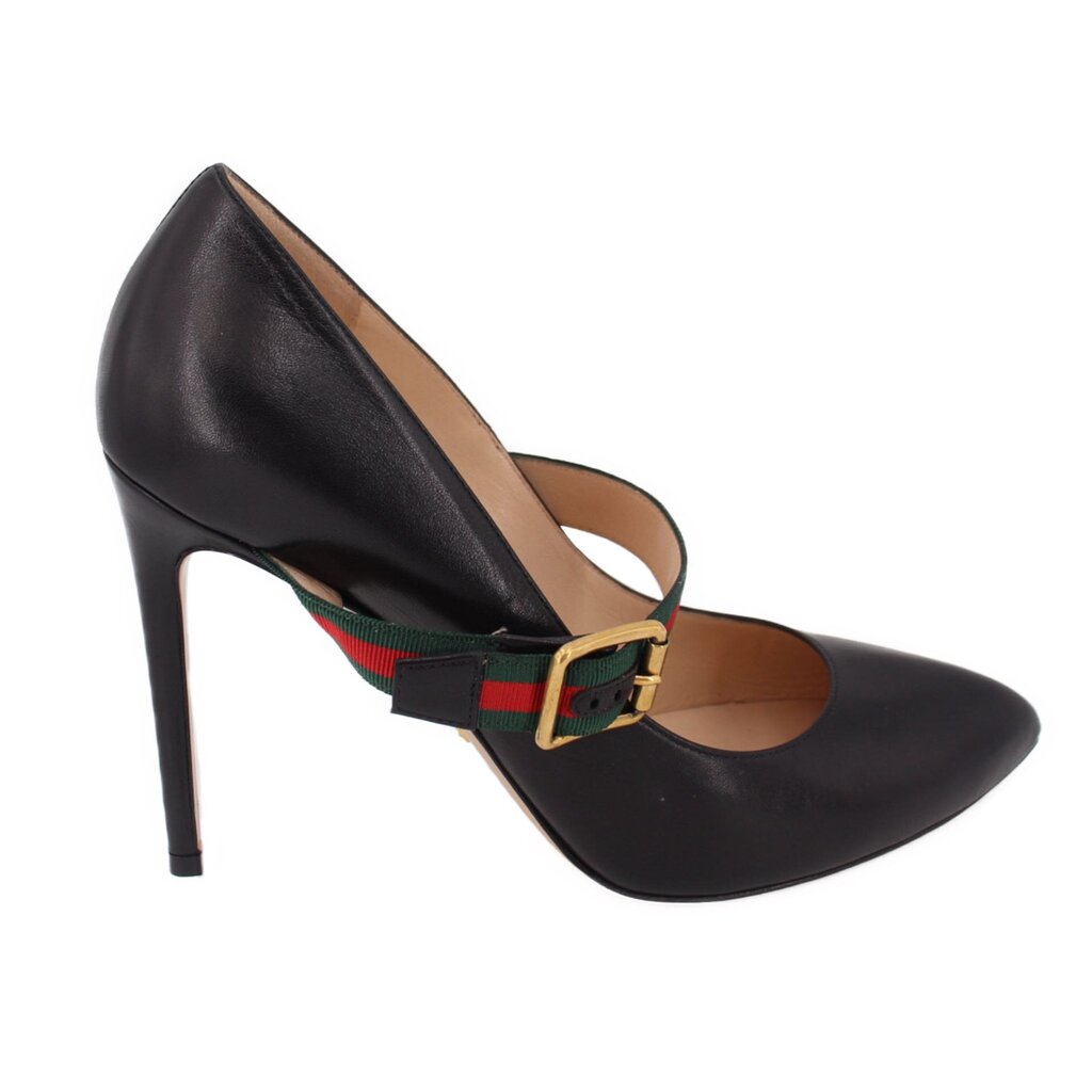 GUCCI LEATHER MARY-JANE HEELS BLACK 40 EU | 9 US