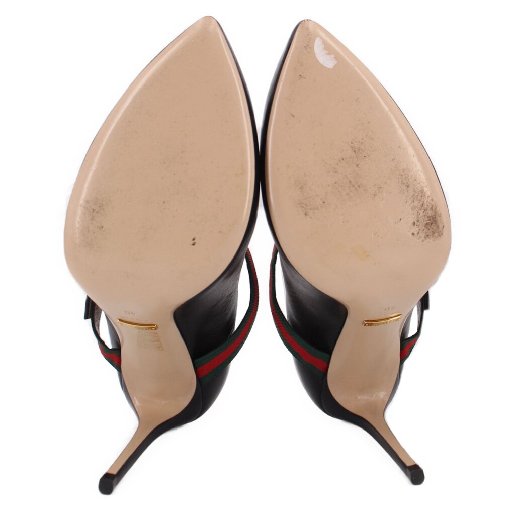 GUCCI LEATHER MARY-JANE HEELS BLACK 40 EU | 9 US