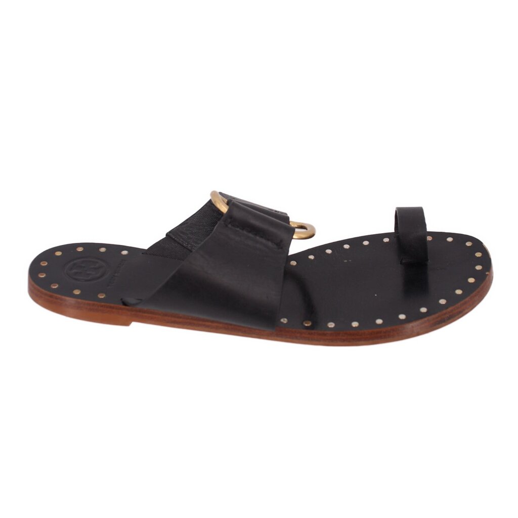 TORY BURCH LEATHER SANDALS BLACK 9 US