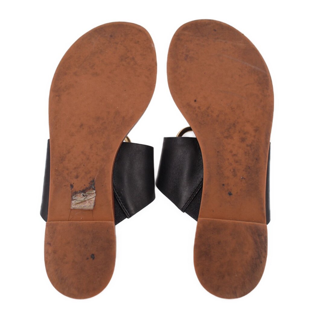 TORY BURCH LEATHER SANDALS BLACK 9 US