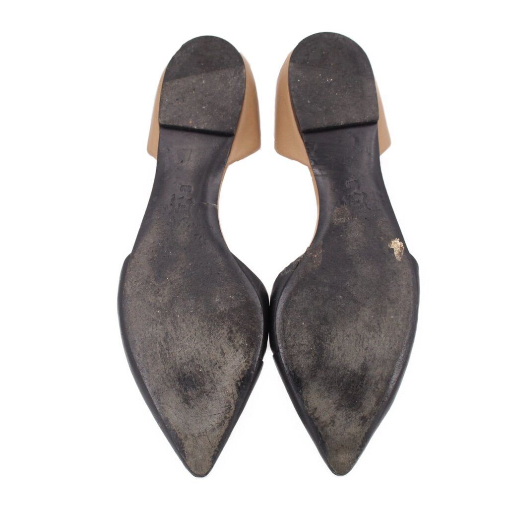 TORY BURCH VIV TWO TONE D'ORSAY FLATS BLACK 9 US