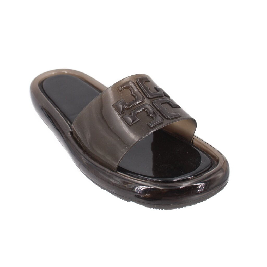 TORY BURCH BUBBLE JELLY SLIDE SANDALS BLACK 10 US