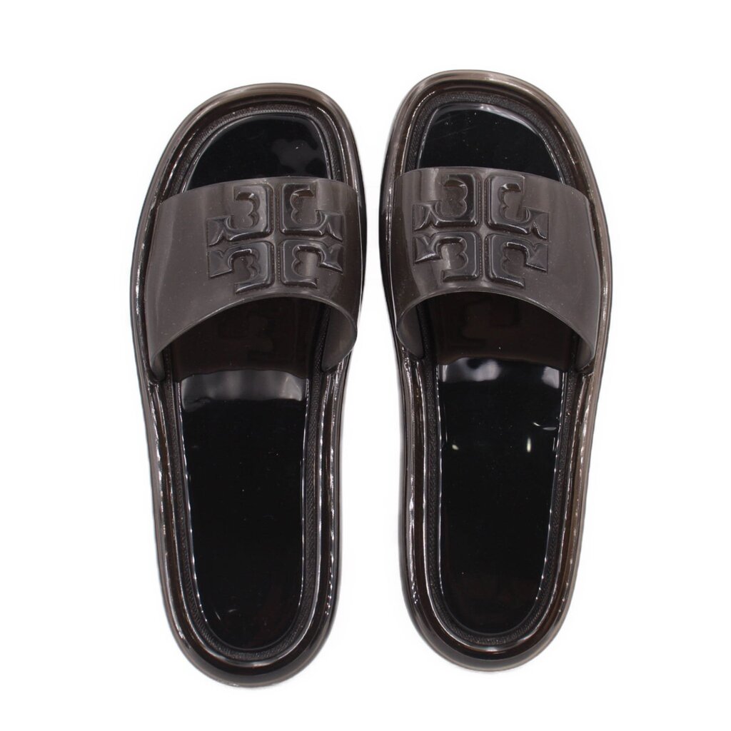 TORY BURCH BUBBLE JELLY SLIDE SANDALS BLACK 10 US