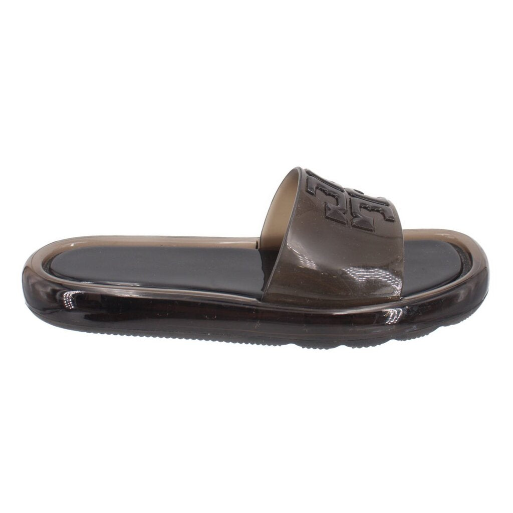 TORY BURCH BUBBLE JELLY SLIDE SANDALS BLACK 10 US