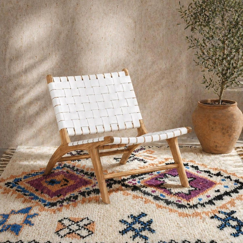 Moroccan Accent Chair — top view showing weave pattern