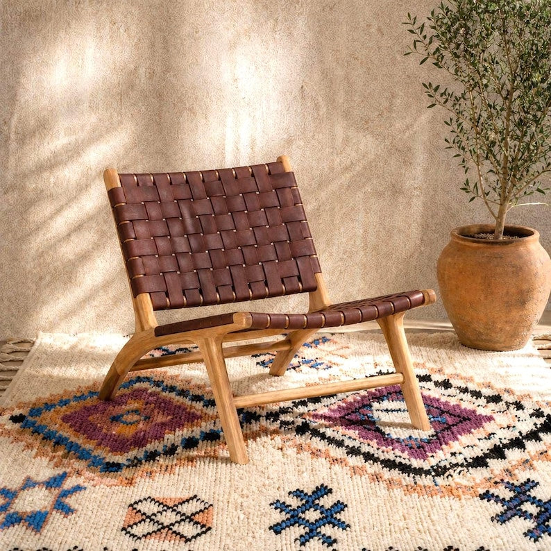 Moroccan Accent Chair — styled in a modern boho living room