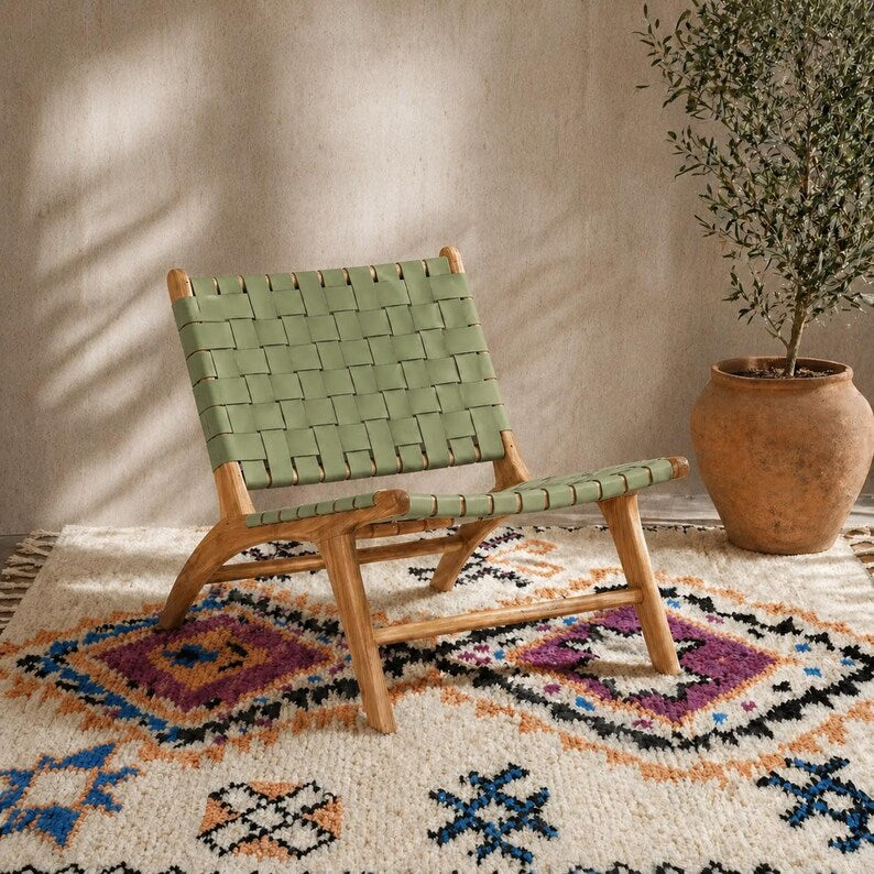 Moroccan Accent Chair — alternate angle showing scale