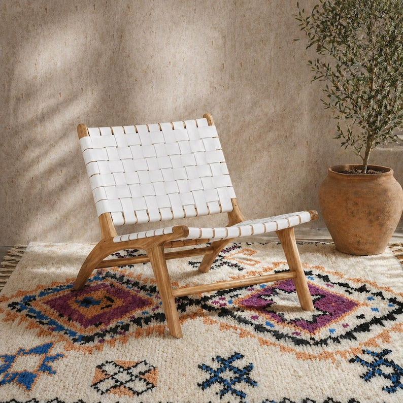 Moroccan Accent Chair — color variation in natural light