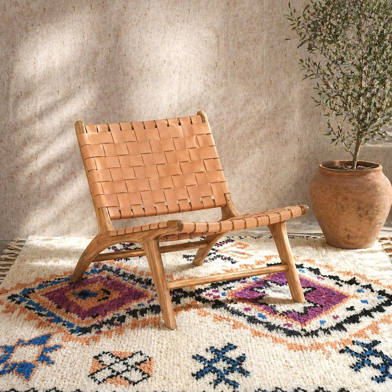 Wooden Accent Chair — alternate angle showing scale