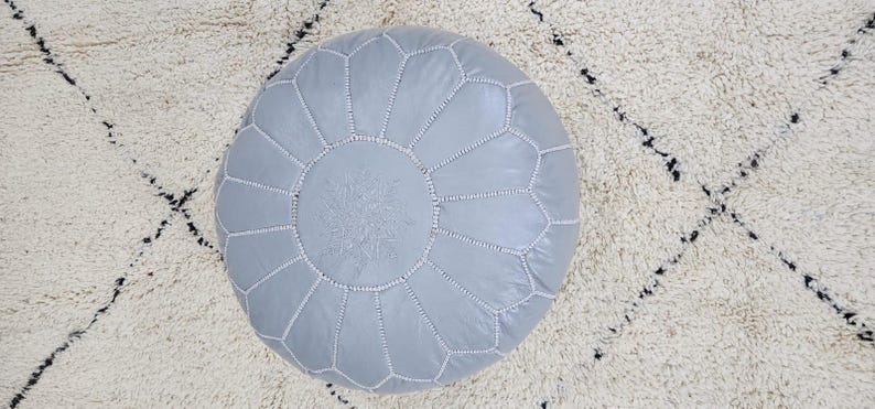 Moroccan Floor Pouf — close-up of handmade texture