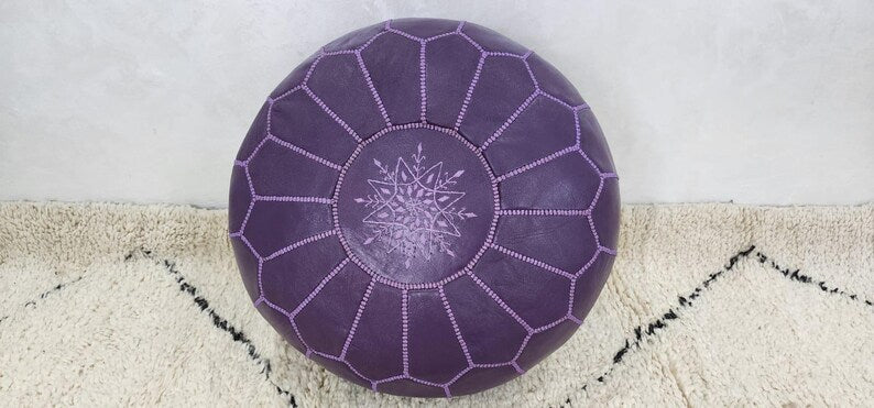Moroccan Floor Pouf — styled in a modern boho living room