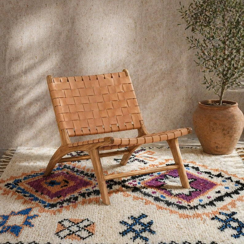Moroccan Accent Chair — top view showing weave pattern
