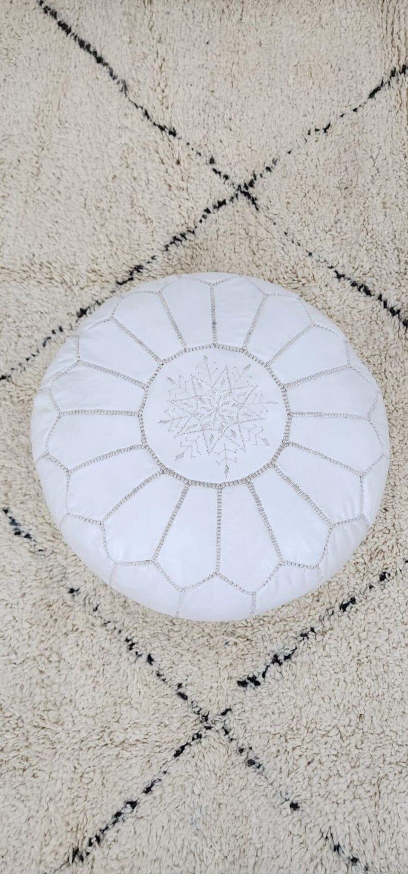 Moroccan Floor Pouf — alternate angle showing scale