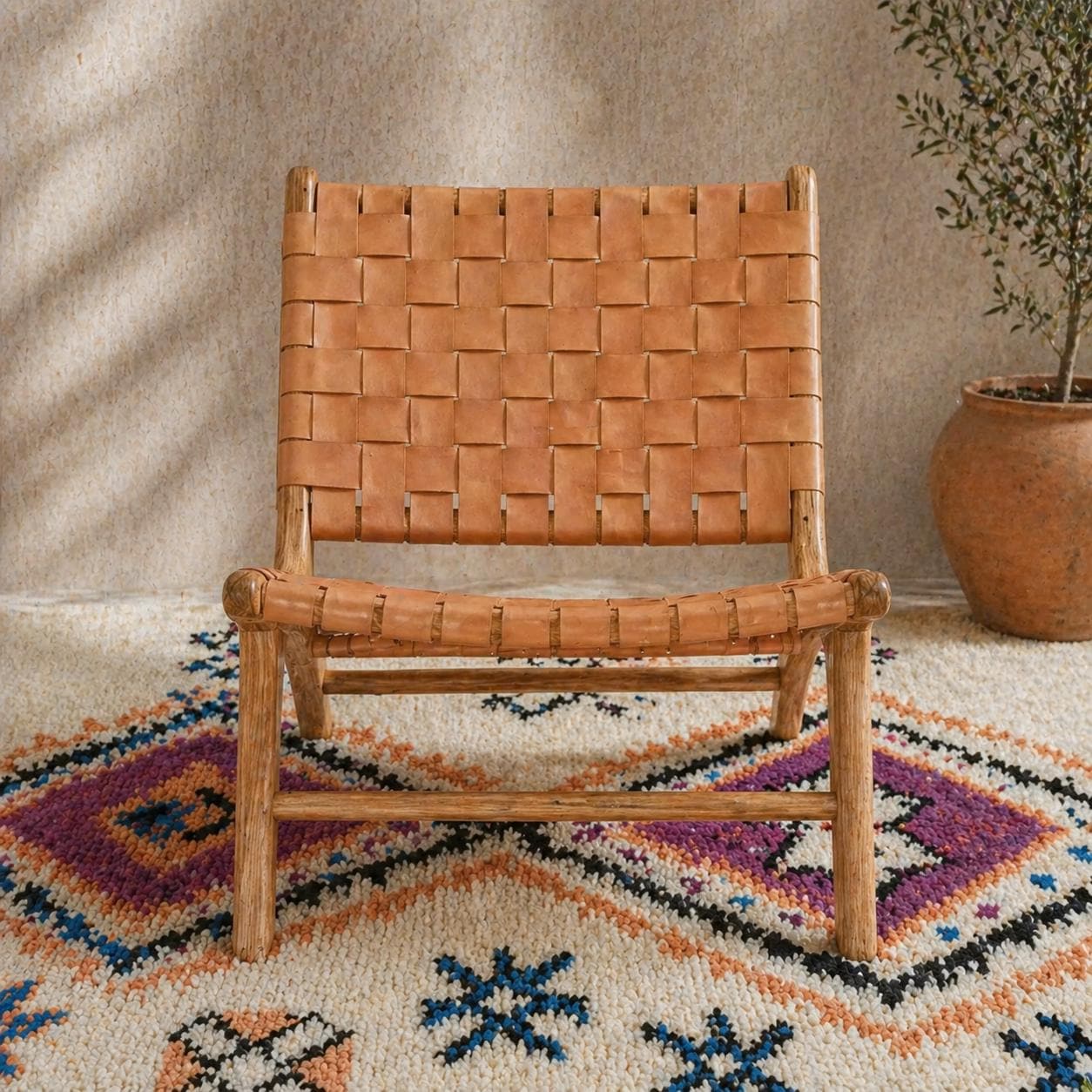 Wooden Accent Chair — back view of solid wood construction