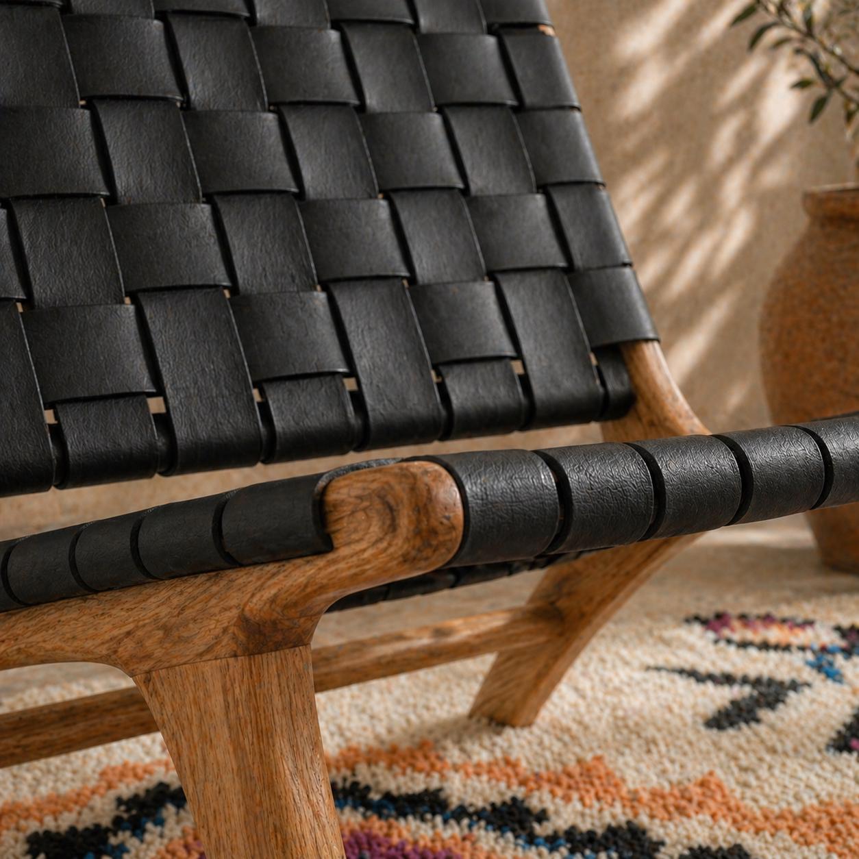 Moroccan Accent Chair — paired with neutral home decor