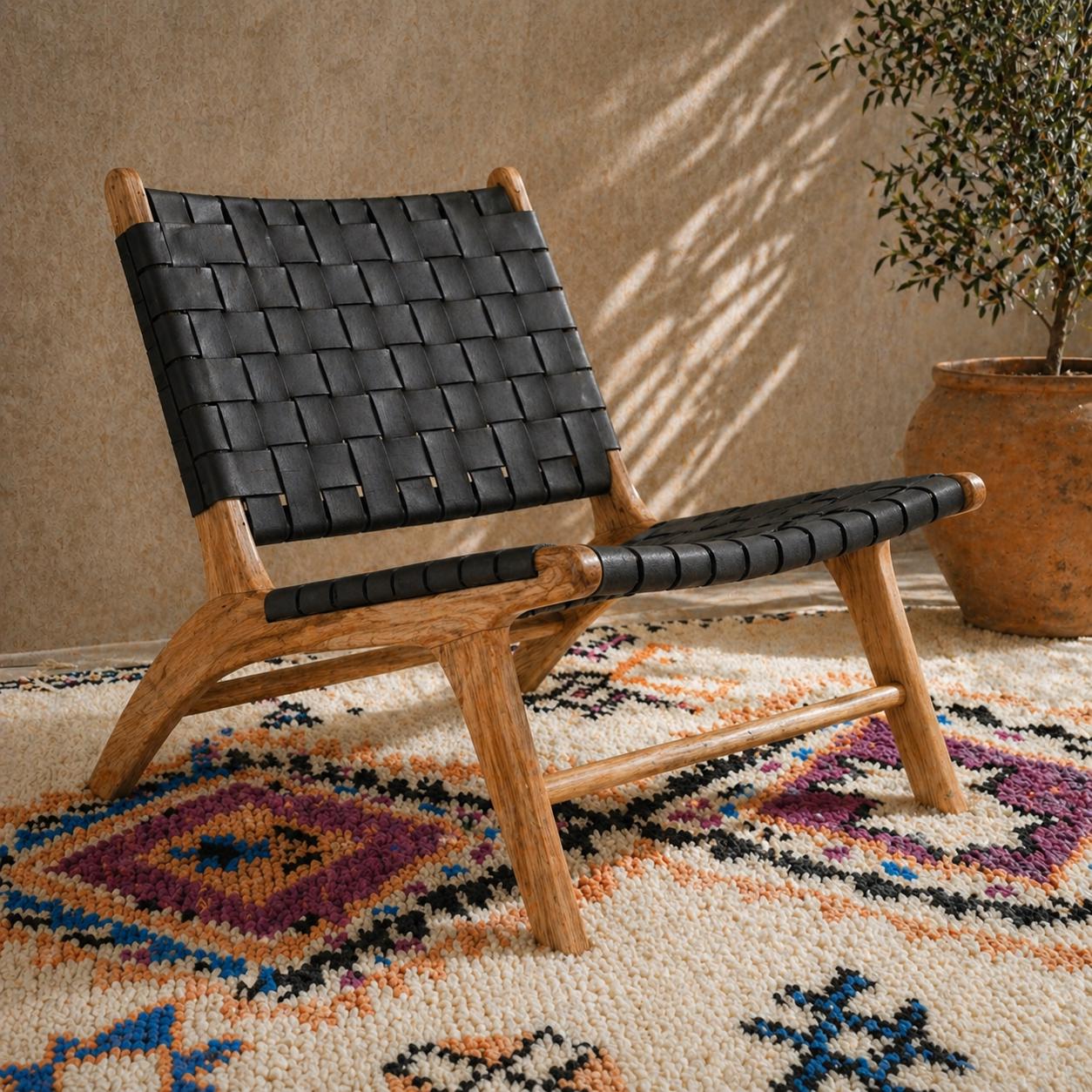 Moroccan Accent Chair — back view of handmade construction