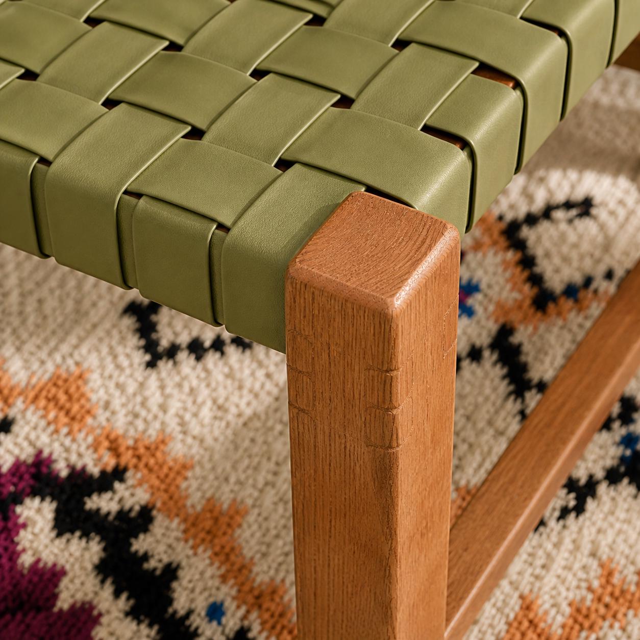 Moroccan Wooden Bench — paired with neutral home decor