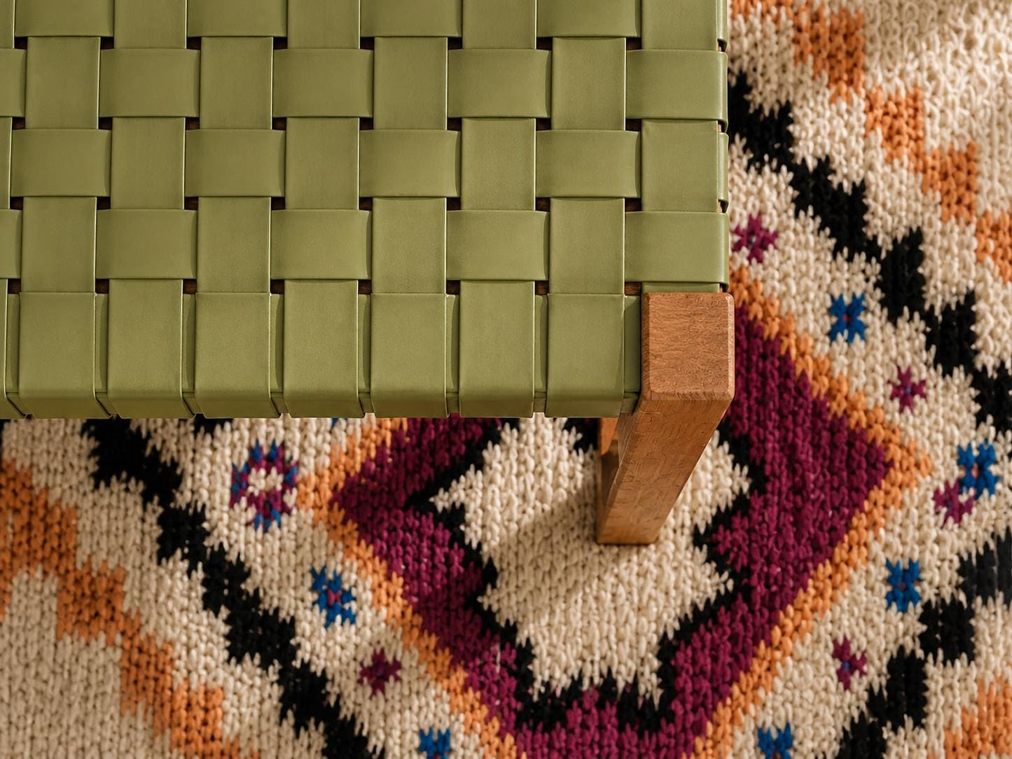 Moroccan Wooden Bench — lifestyle scene in a US home