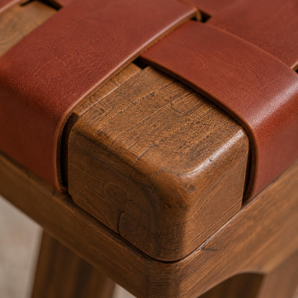 Moroccan Foot Stool — paired with neutral home decor