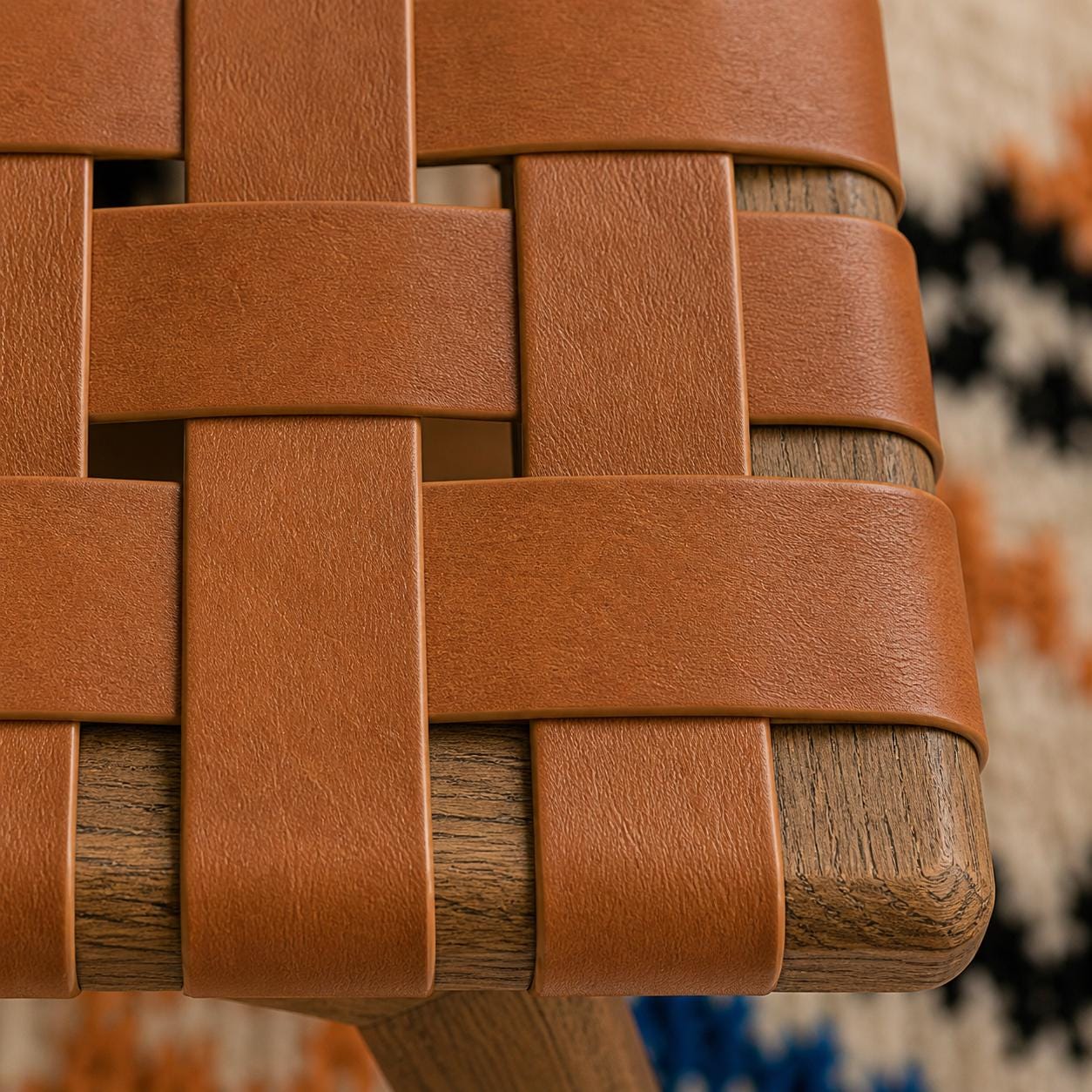 Moroccan Foot Stool — lifestyle scene in a US home