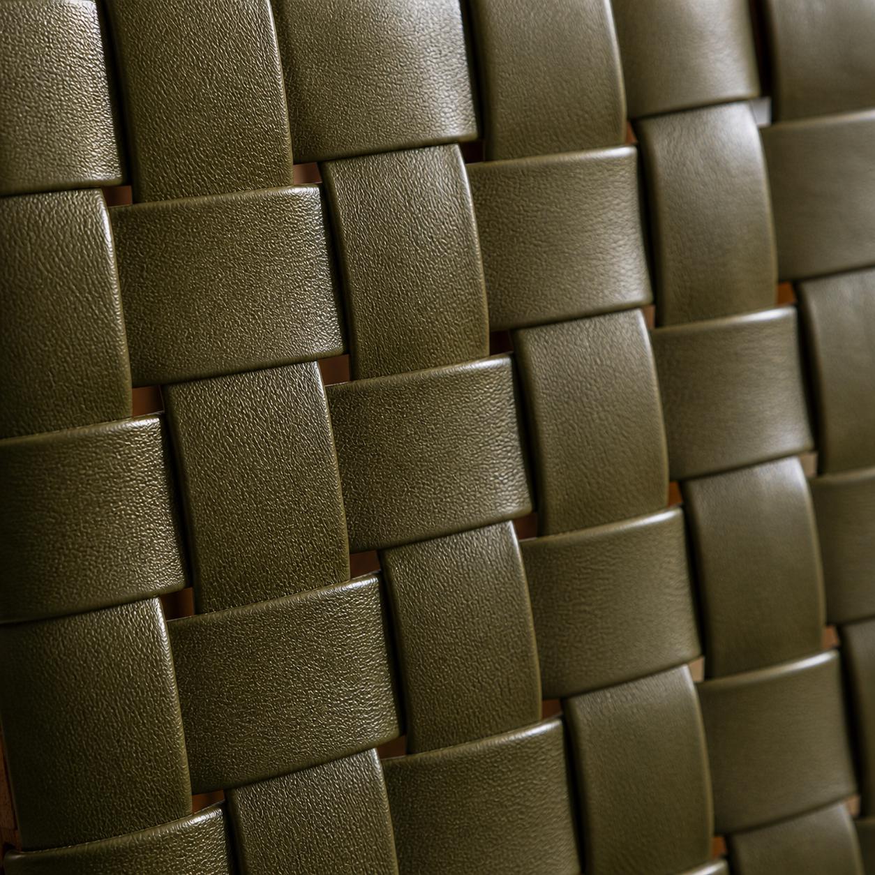 Moroccan Bar Stool — side view of artisan stitching