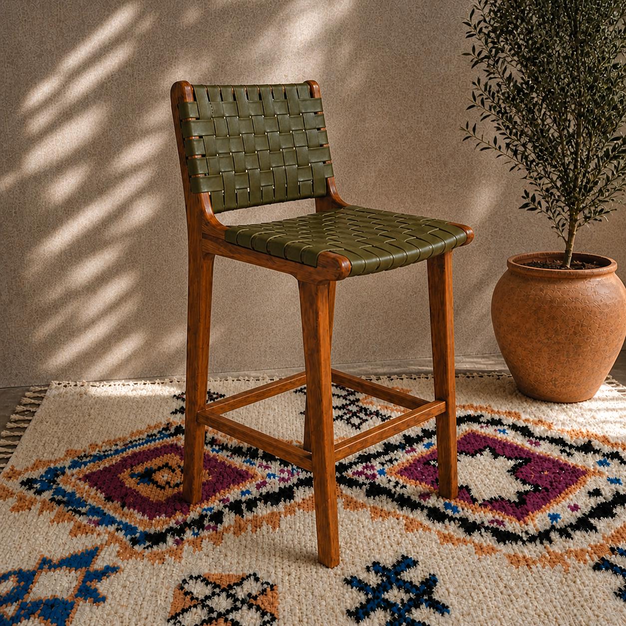 Moroccan Bar Stool — close-up of handmade texture