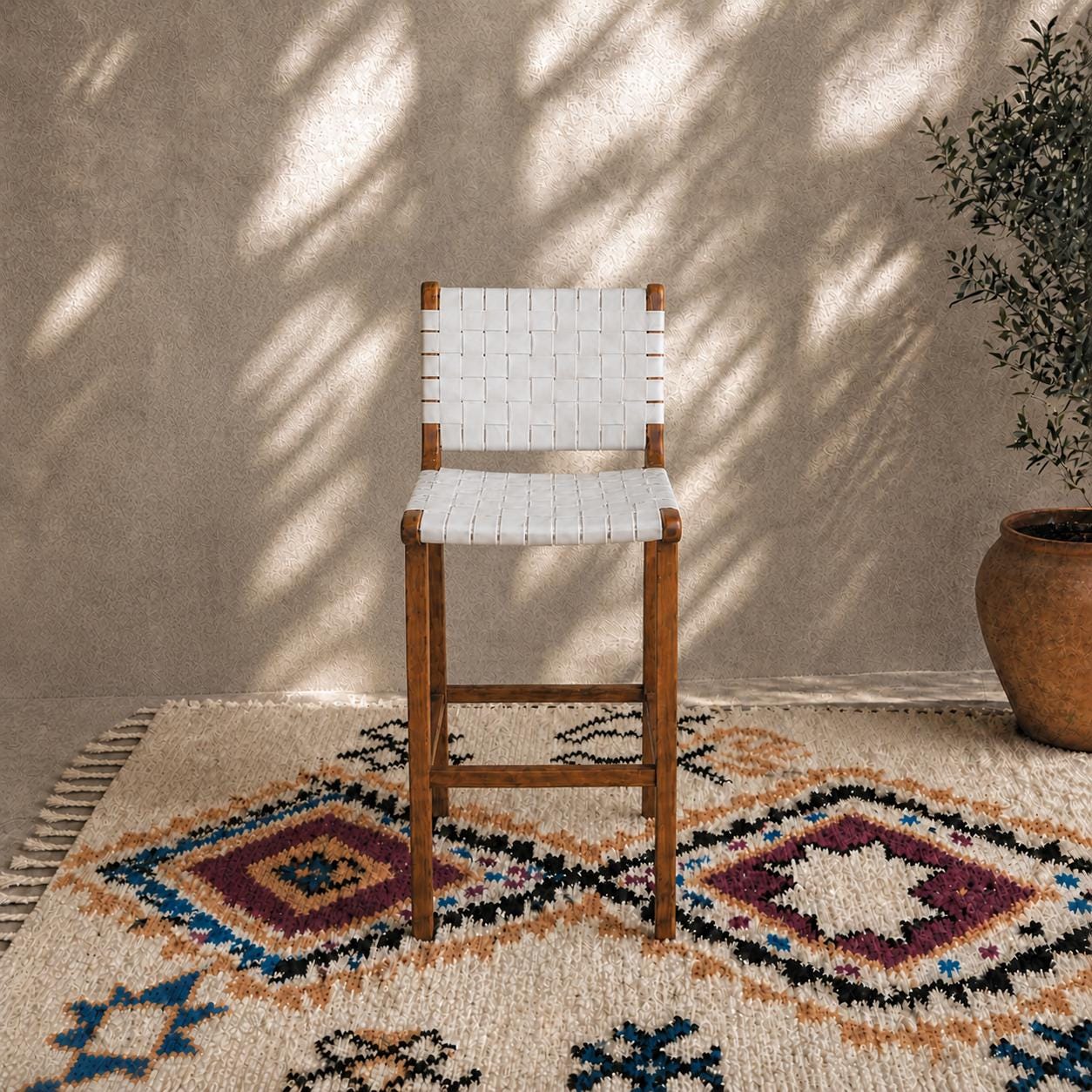 Moroccan Bar Stool — detail of woven craftsmanship