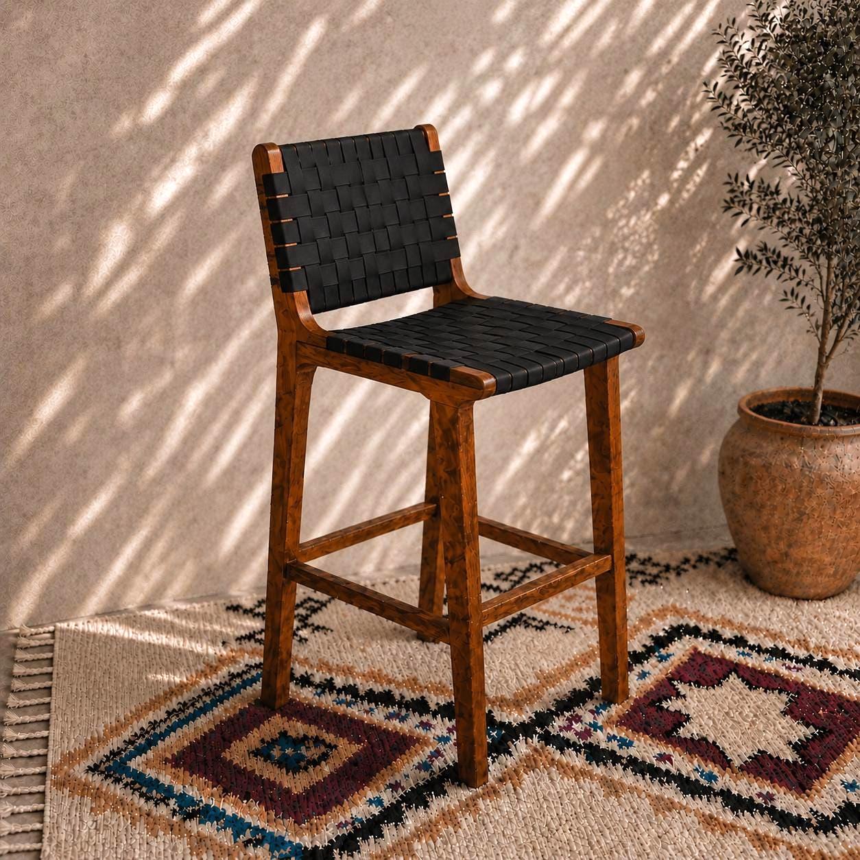 Moroccan Bar Stool — close-up of handmade texture