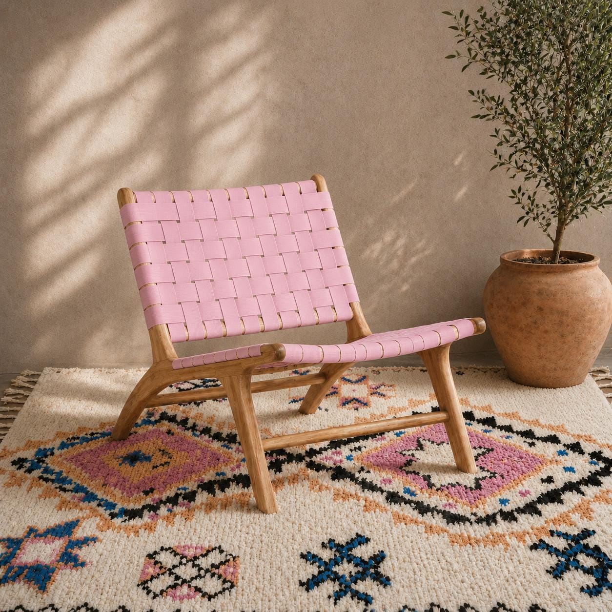 Moroccan Accent Chair — full view of handcrafted detail