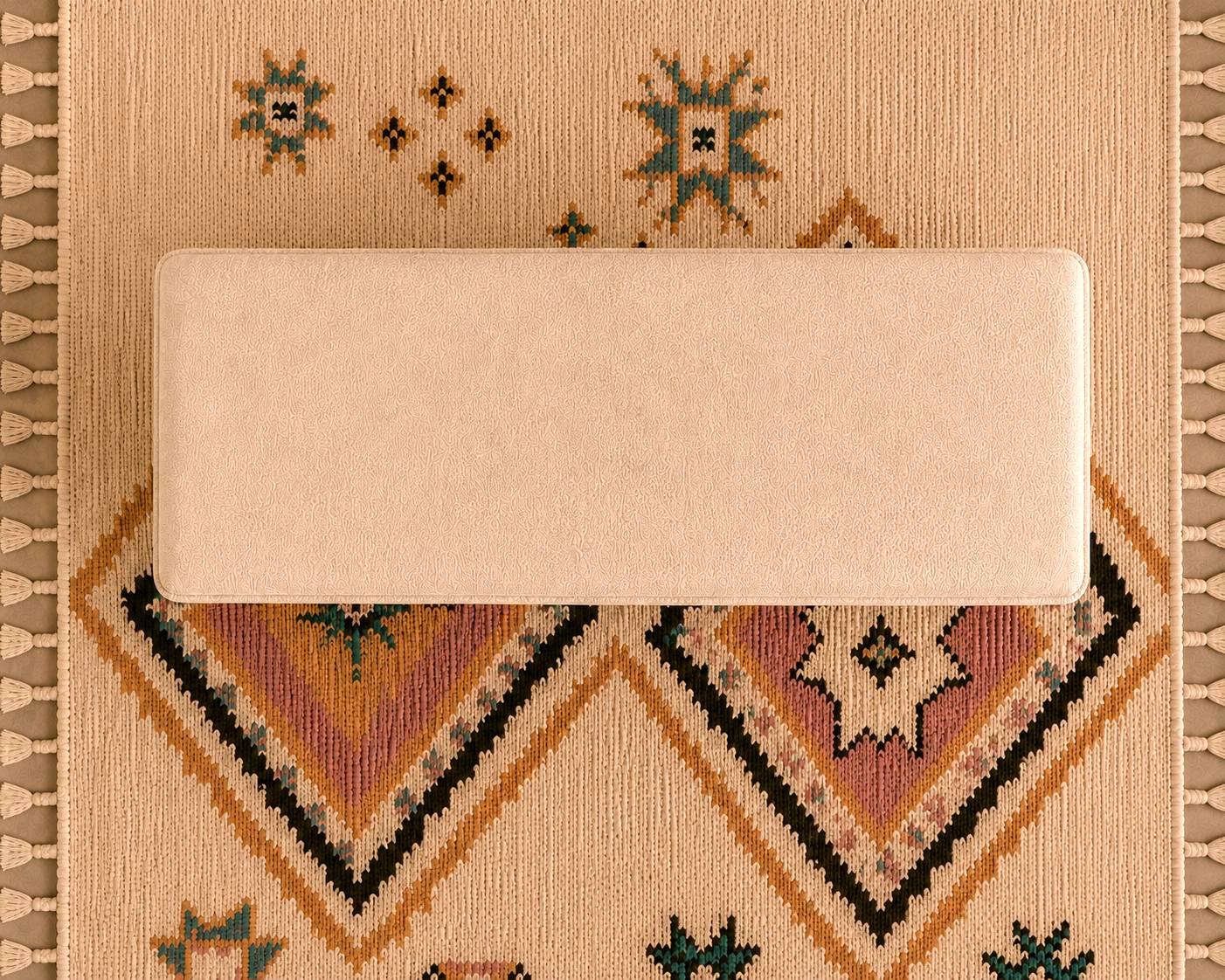 Moroccan Fabric Bench — close-up of Berber fabric texture
