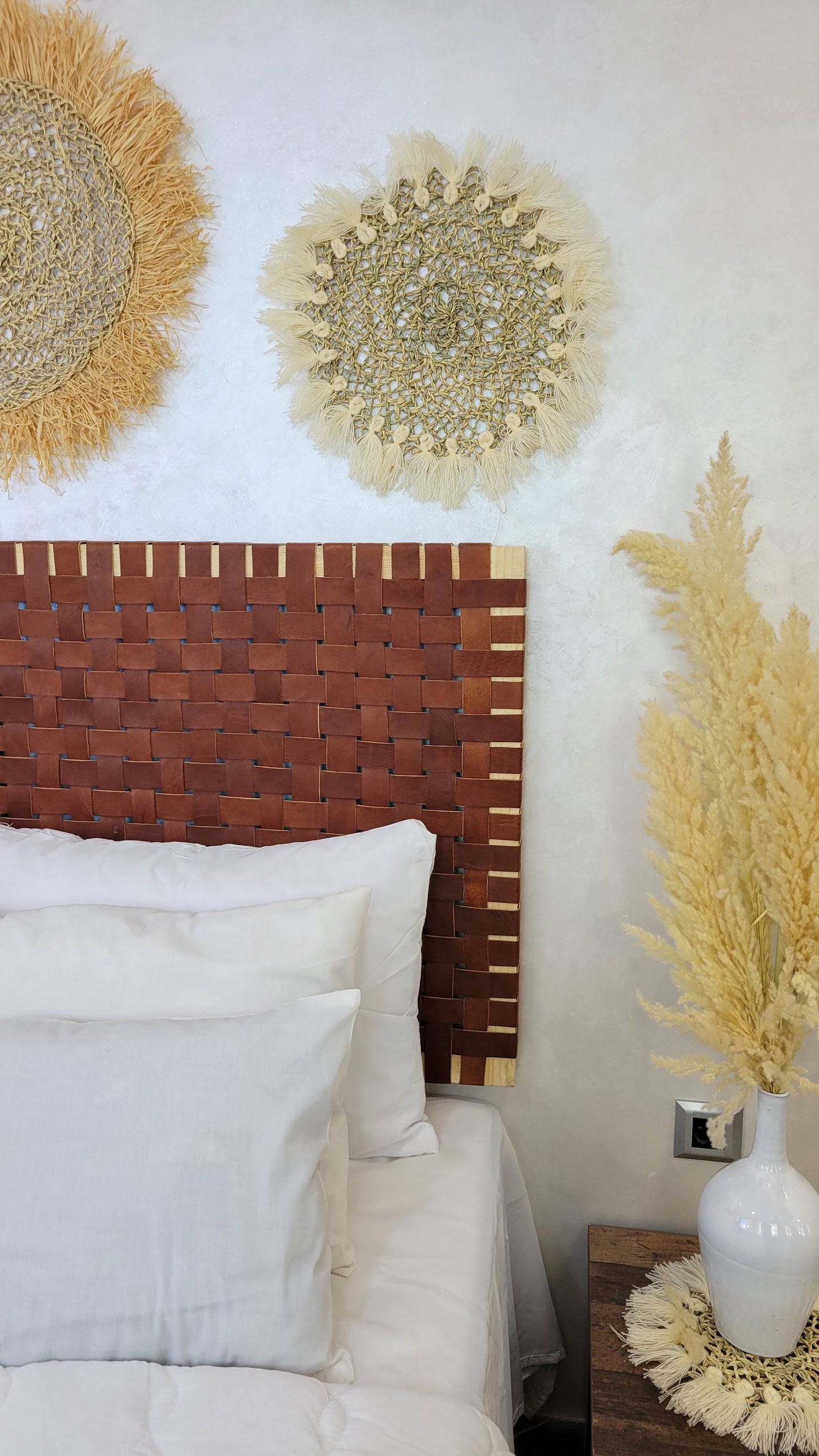Woven Leather Headboard — lifestyle scene in a US home