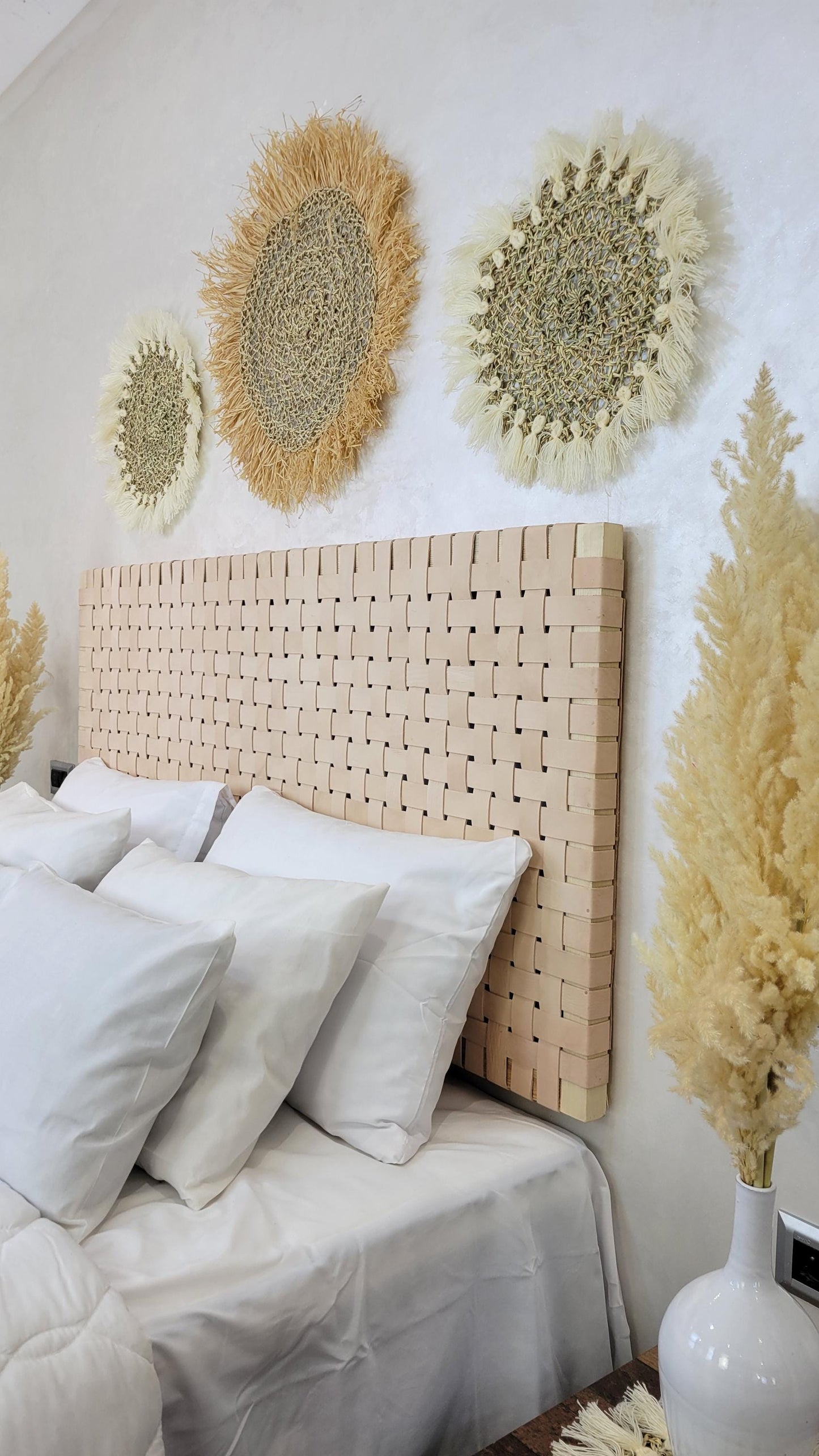 Luxury Woven Leather Headboard — Rustic Minimalist