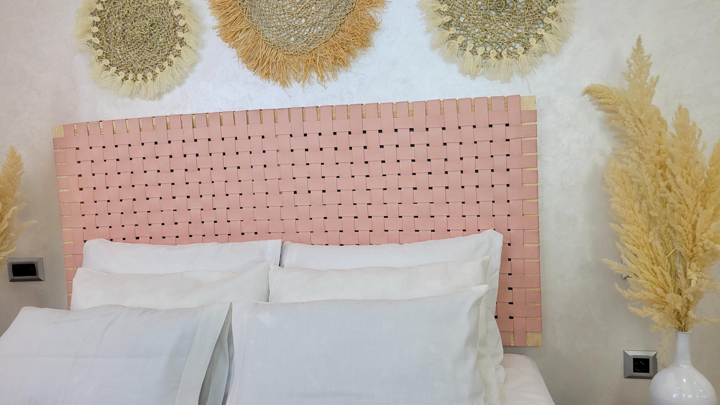 Woven Leather Headboard — lifestyle scene in a US home