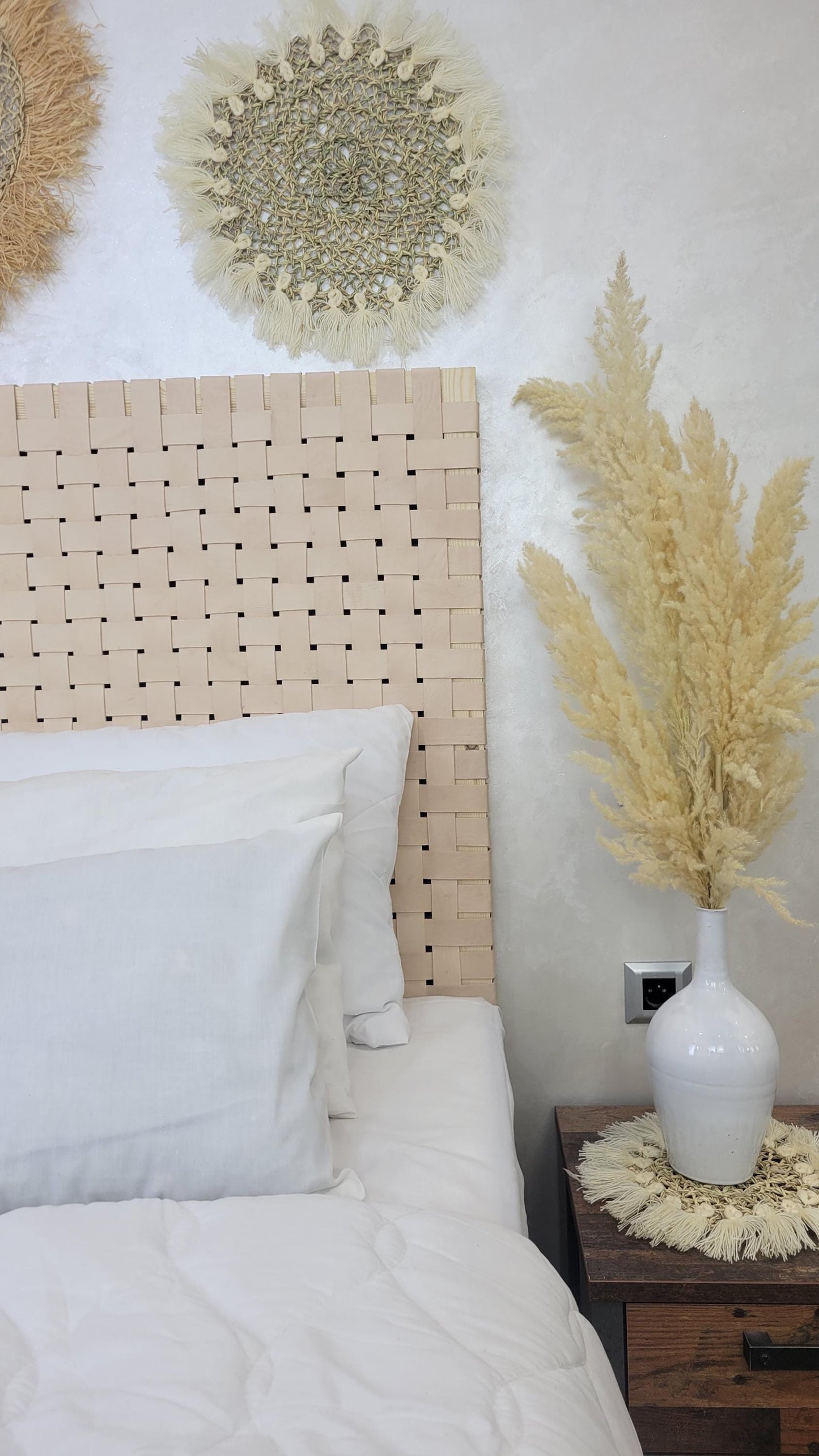 Woven Leather Headboard — lifestyle scene in a US home