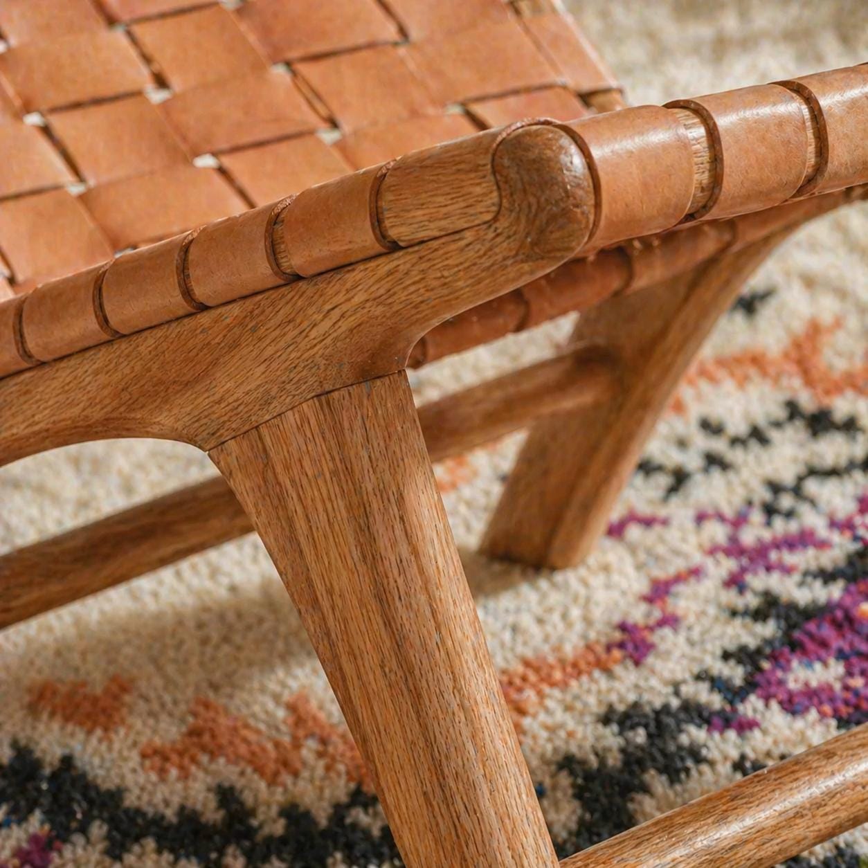 Wooden Accent Chair — three-quarter angle