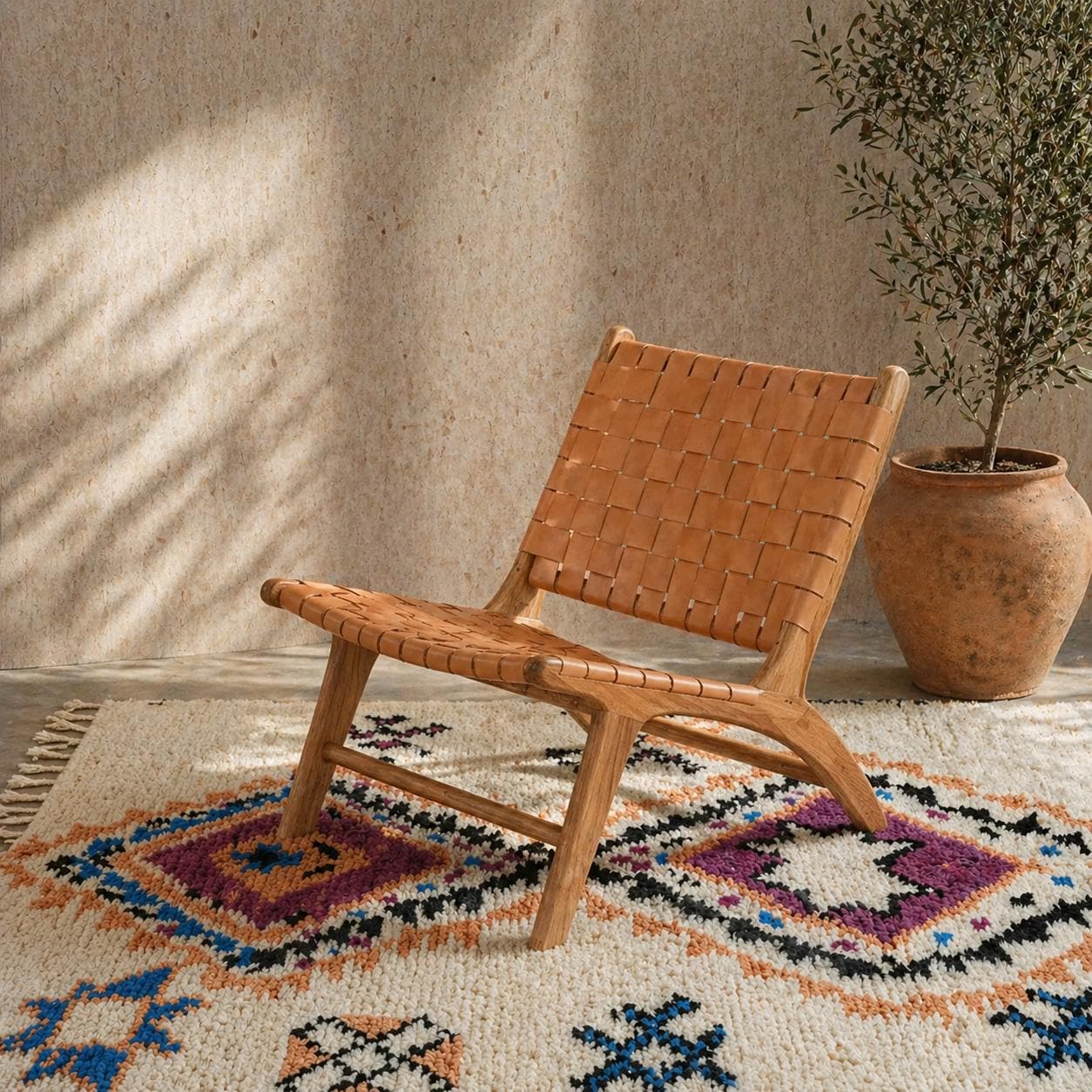 Wooden Accent Chair — handmade in Marrakesh, Morocco