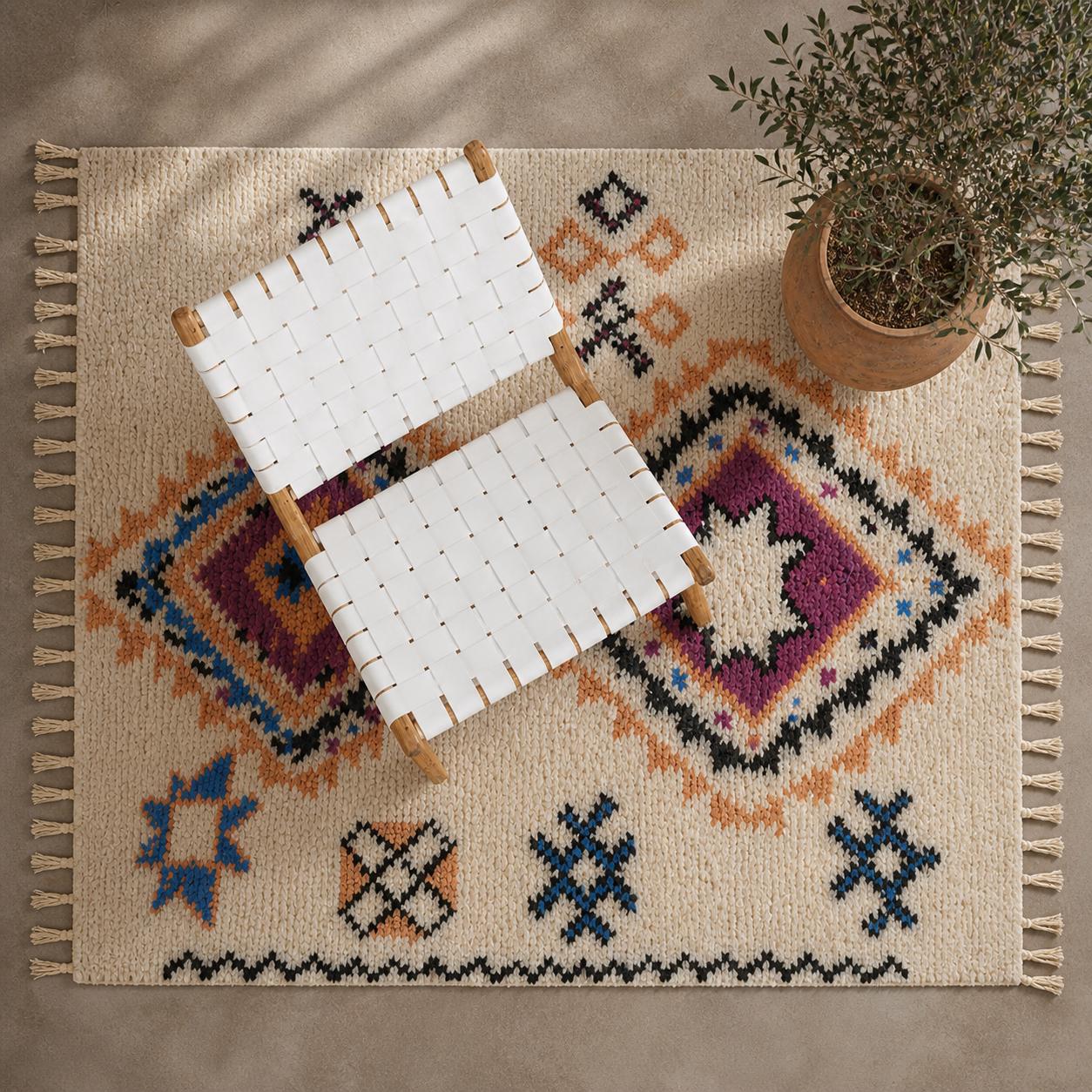 Moroccan Accent Chair — back view of handmade construction